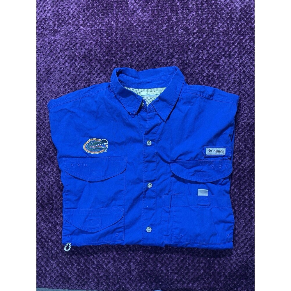 Columbia PFG Mens NCAA Florida Gators Vented Fishing Shirt - Size L